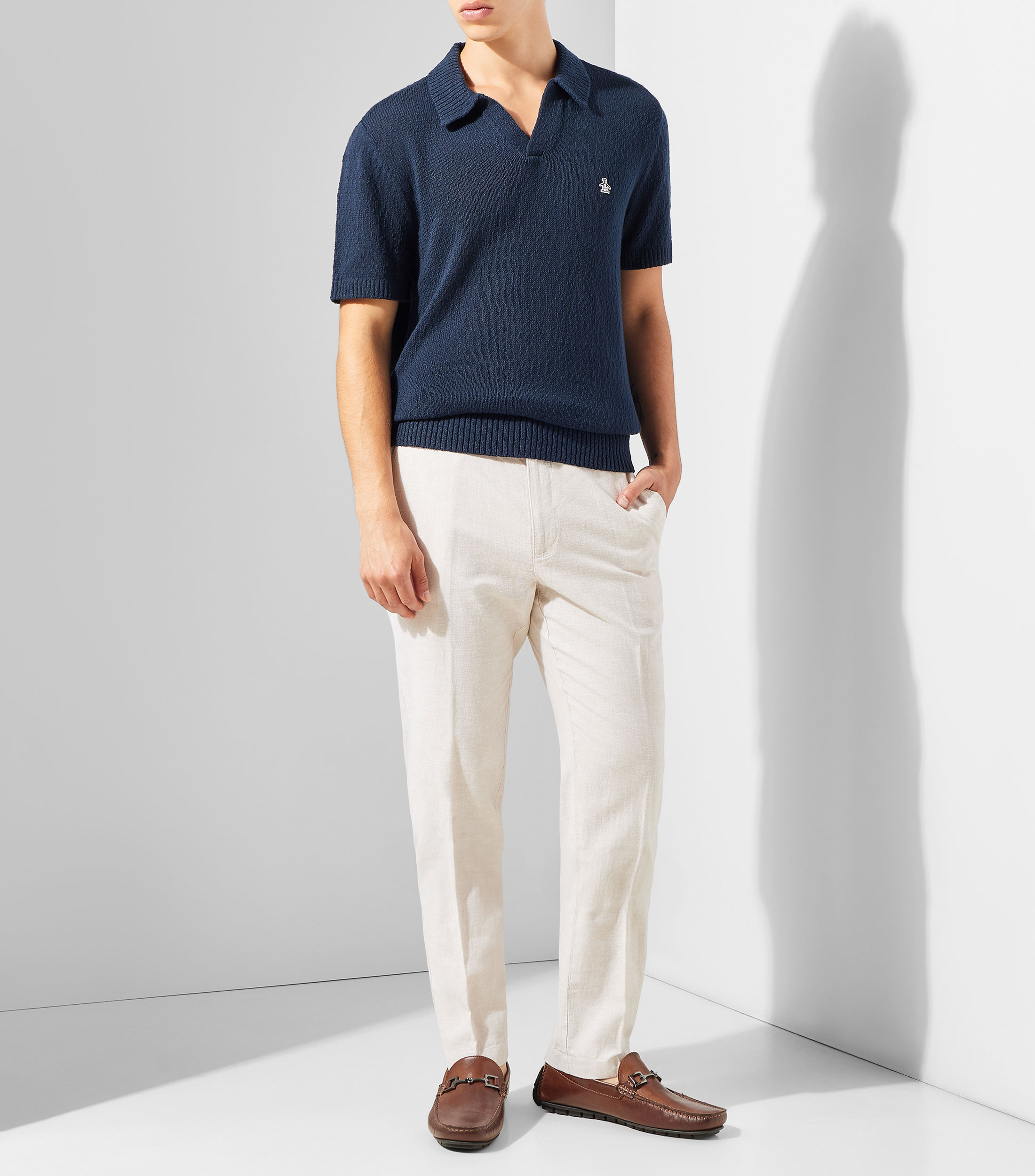 Playera polo manga corta lisa Hombre